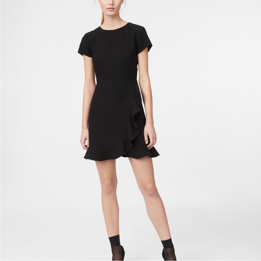 Club Monaco Black Mini Ruffle Sleeve Dress